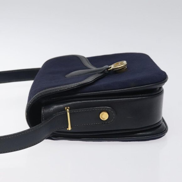 GUCCI Micro GG Canvas Shoulder Bag Navy Gold Auth ep8779 - Picture 6 of 16